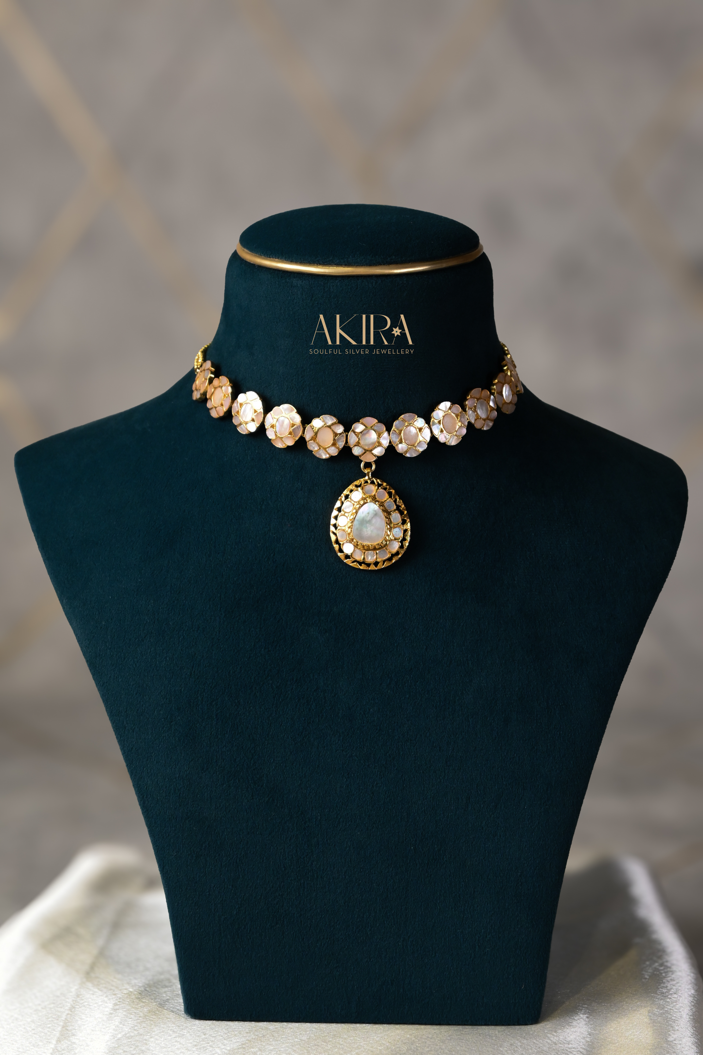 The Pearl Medallion Choker & Earrings