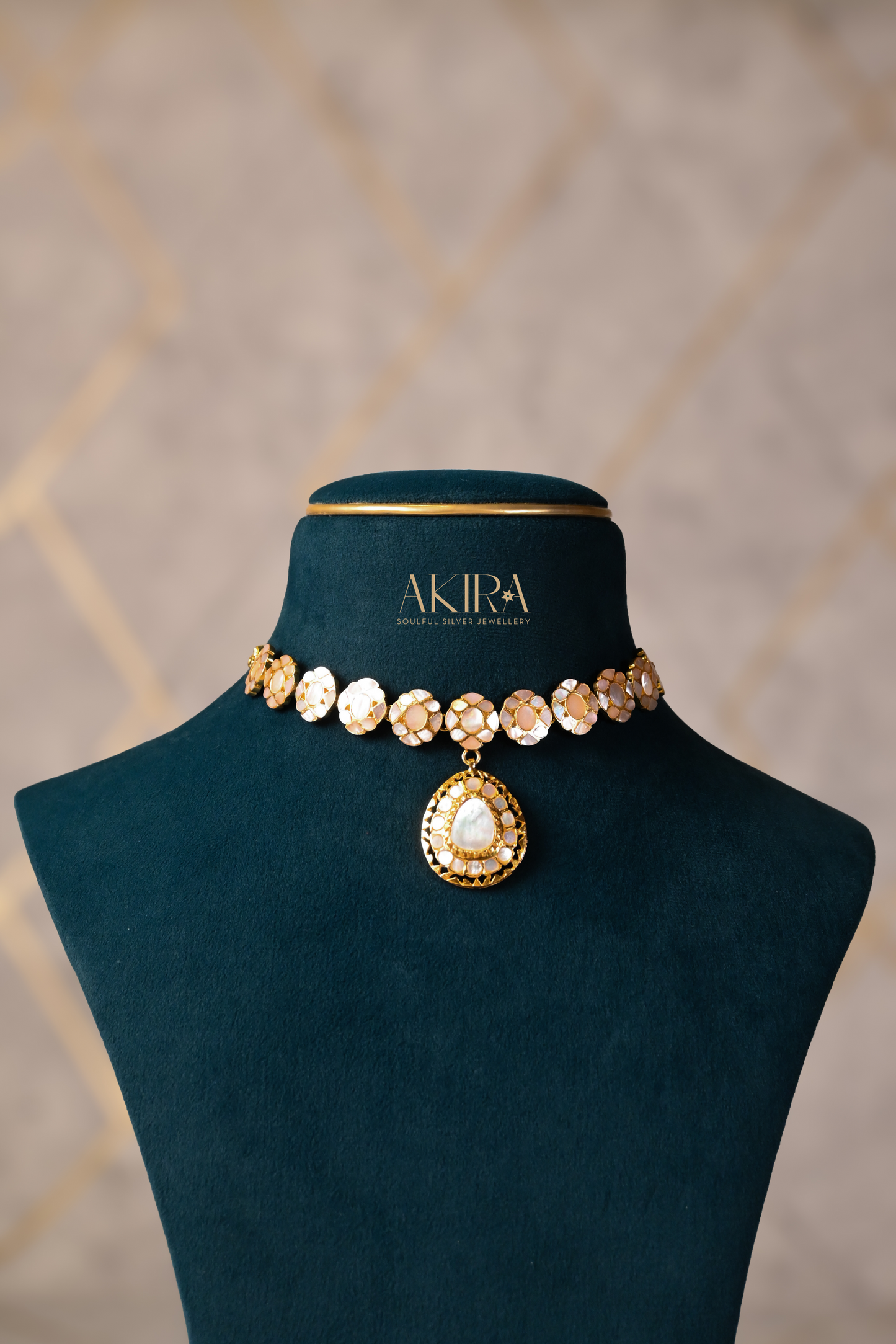 The Pearl Medallion Choker & Earrings